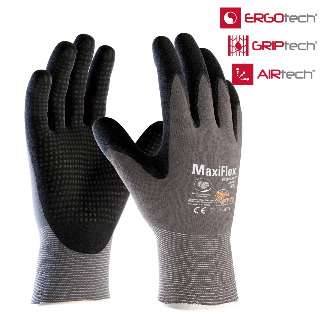 MaxiFlex® Endurance™ 34-844 | Montagehandschuh mit Noppen | Abrieb 4