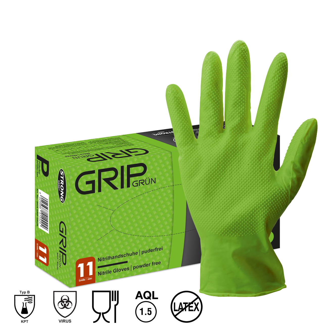 Nitril-Einweghandschuhe *GRIP GRÜN*