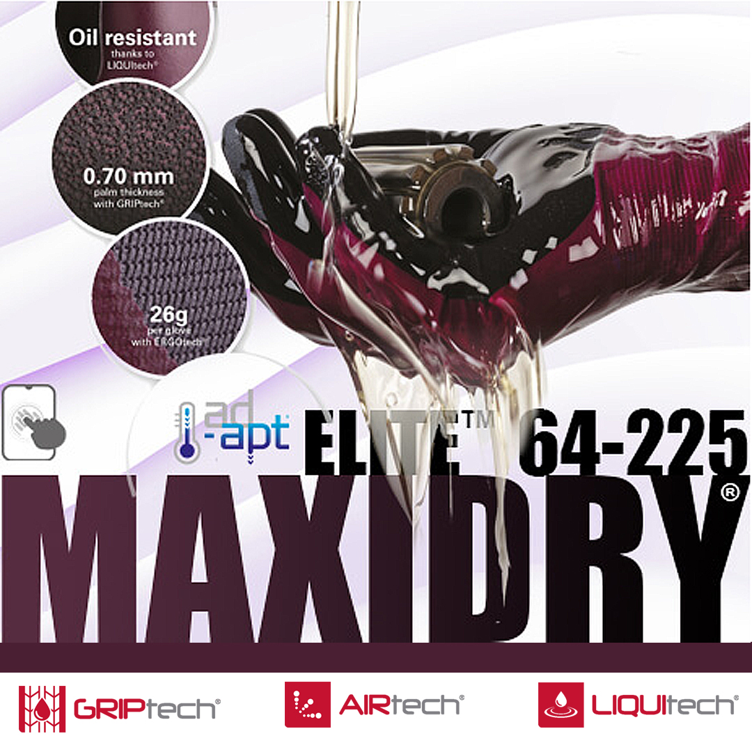 MaxiDry® Elite™ 64-225 Montagehandschuh | Dünn, Öl- & Nassgriff, AD-APT – Bild 3