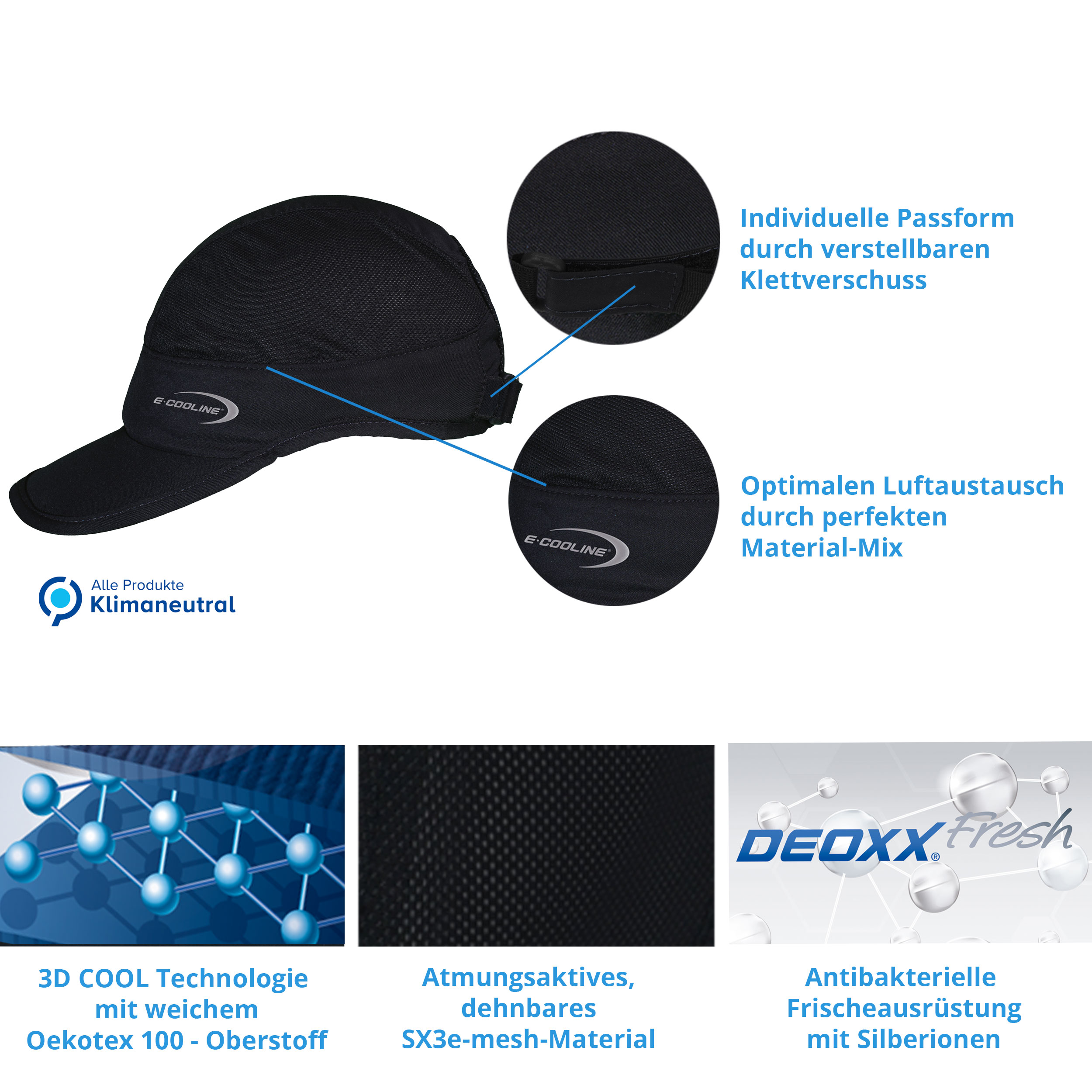 E.COOLINE Powercool SX3 Basecap Light | Kühlendes Basecap für Arbeit, Sport & Freizeit – Bild 2